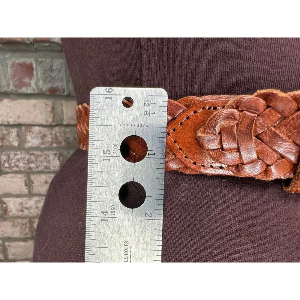 Split leather belt brown size small